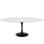 Lippa 78" Oval Wood Dining Table, Wood Aluminum, Black White, 17493