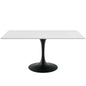 Lippa 60" Rectangle Wood Dining Table, Wood Metal Steel, Black White, 17494