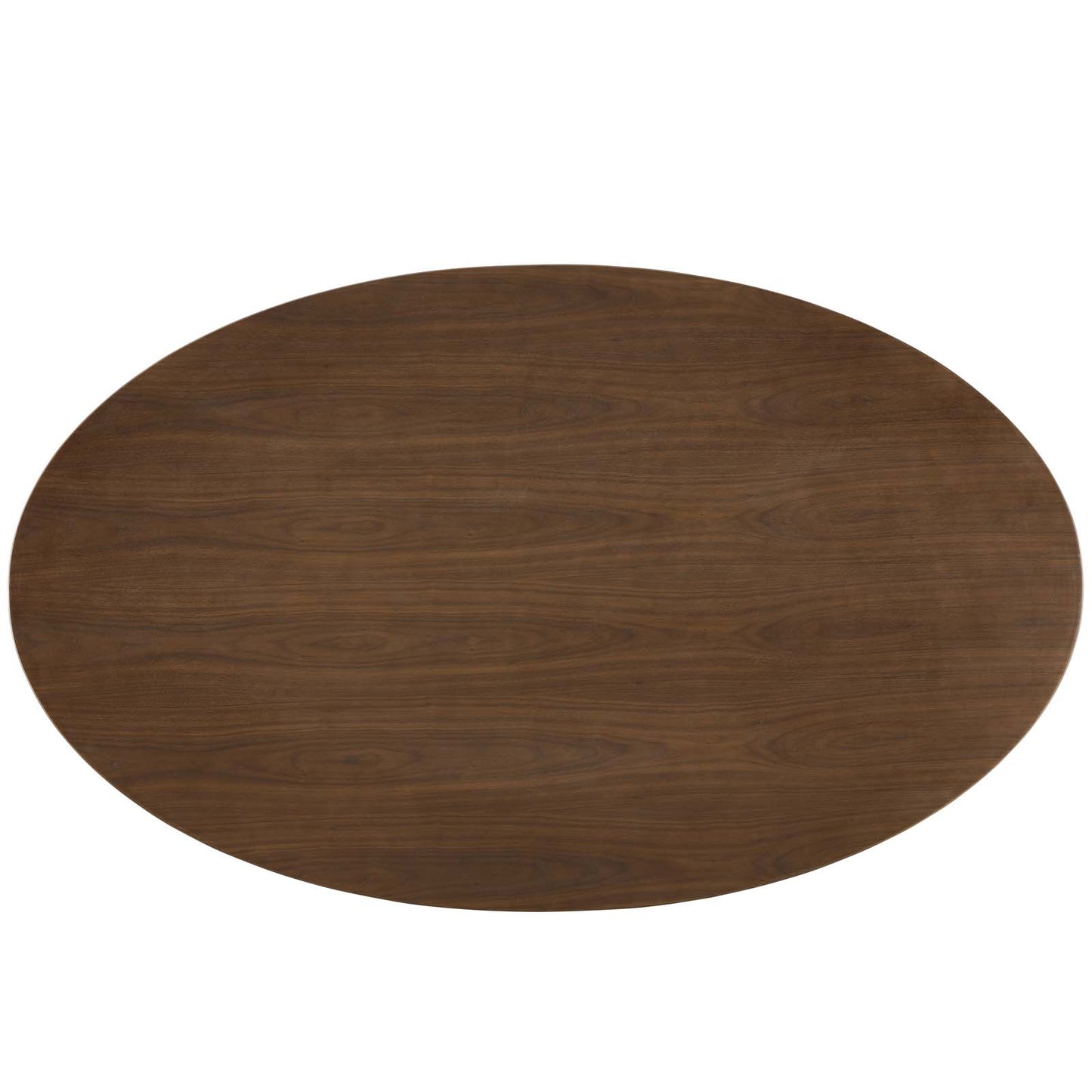 Lippa 78" Oval Wood Dining Table, Wood Aluminum, Black Walnut Brown, 17497