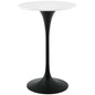 Lippa 28" Round Wood Bar Table, Wood Metal Steel, Black White, 17498