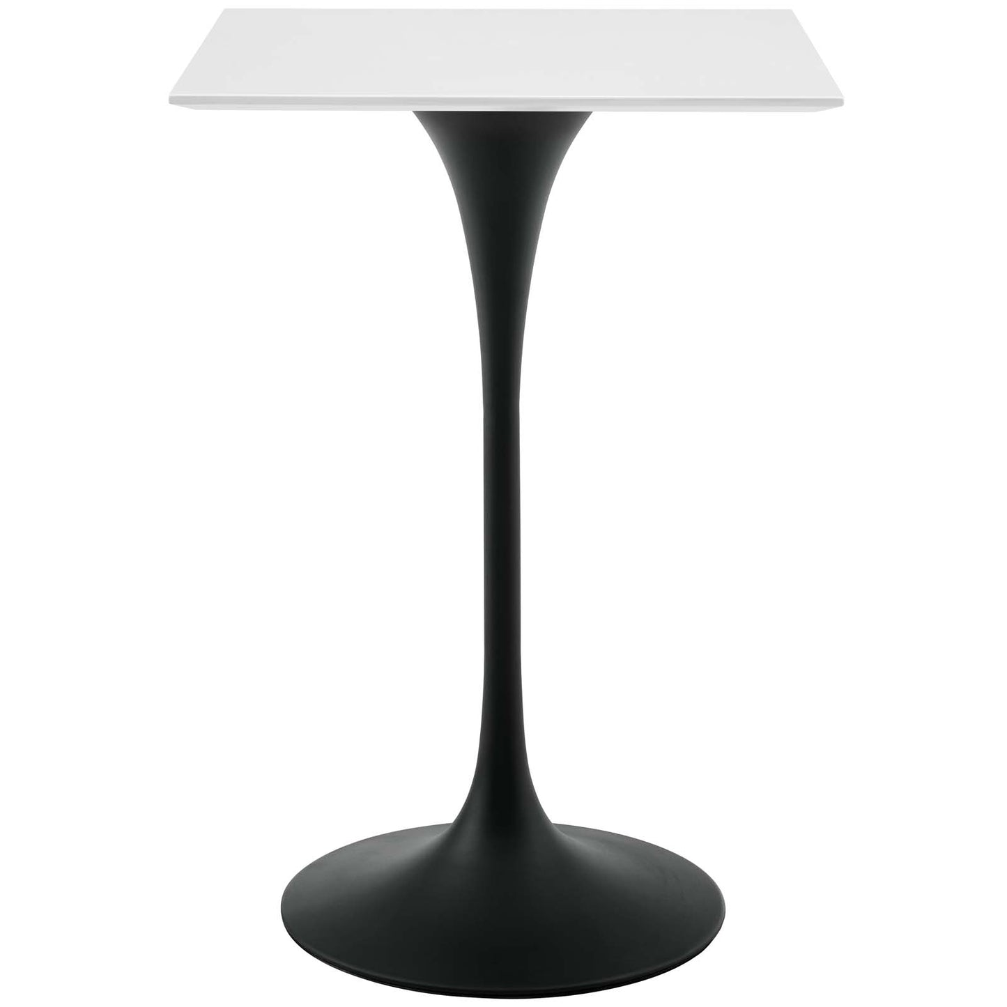 Lippa 28" Square Wood Top Bar Table, Wood Metal Steel, Black White, 17499