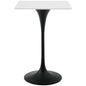 Lippa 28" Square Wood Top Bar Table, Wood Metal Steel, Black White, 17499