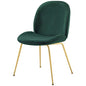 Scoop Gold Stainless Steel Leg Performance Velvet Dining Chair, Velvet Fabric Stainless Steel Metal, Green, 17501