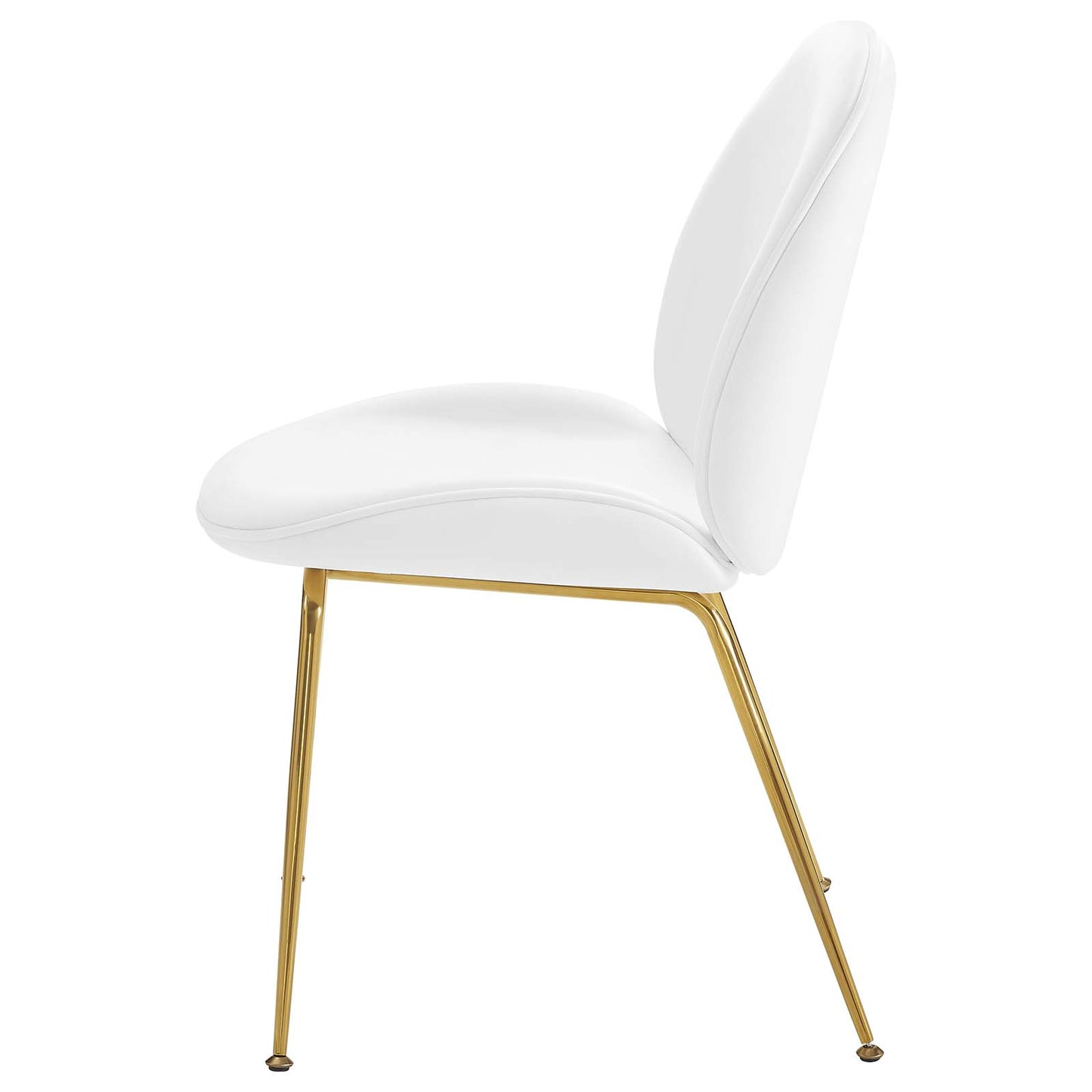 Scoop Gold Stainless Steel Leg Performance Velvet Dining Chair, Velvet, Metal Steel, White, 18211