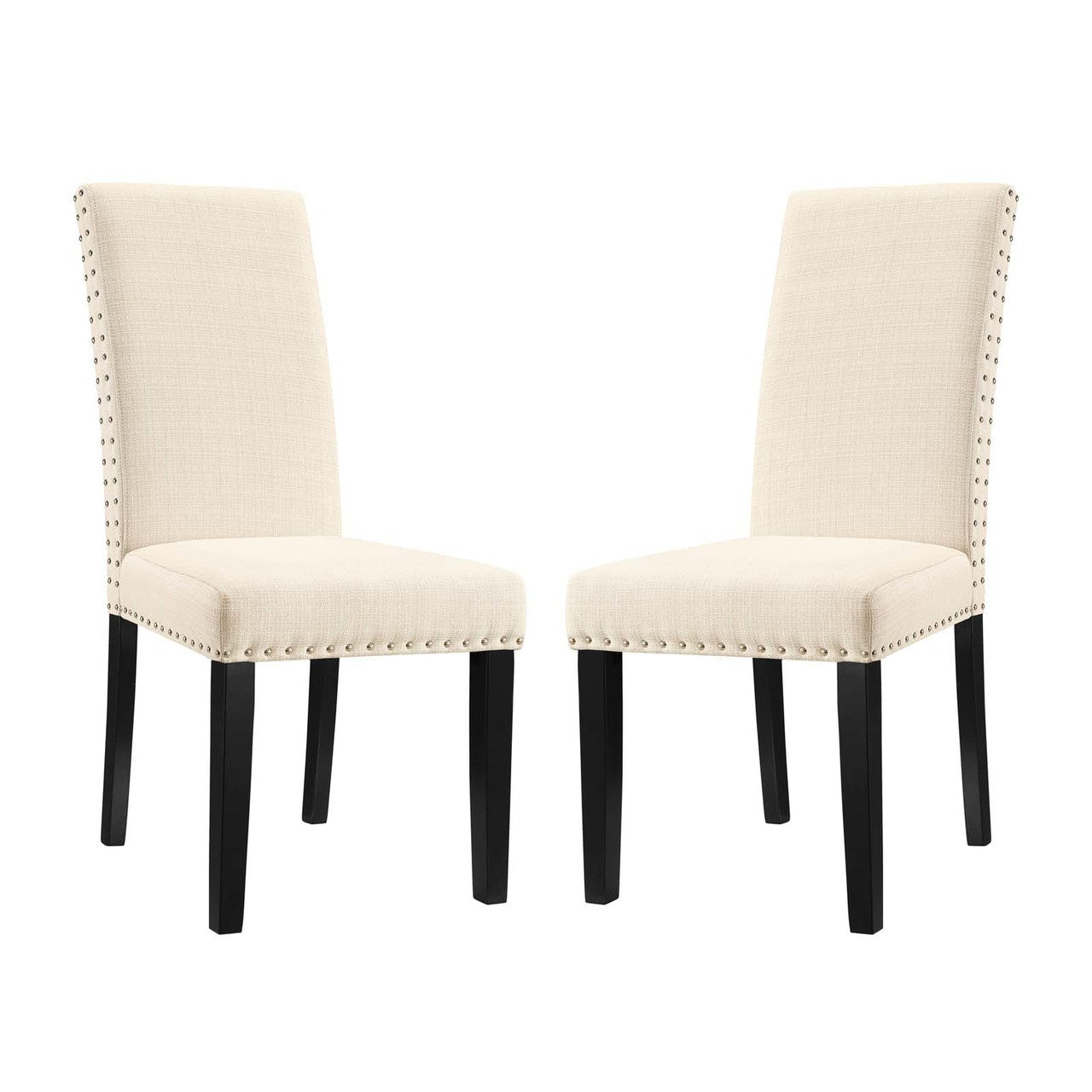 Parcel Dining Side Chair Fabric Set of 2, Fabric, Beige 15473