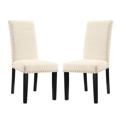 Parcel Dining Side Chair Fabric Set of 2, Fabric, Beige 15473