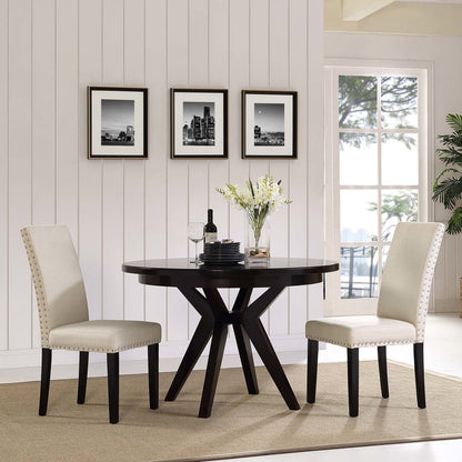 Parcel Dining Side Chair Fabric Set of 2, Fabric, Beige 15473