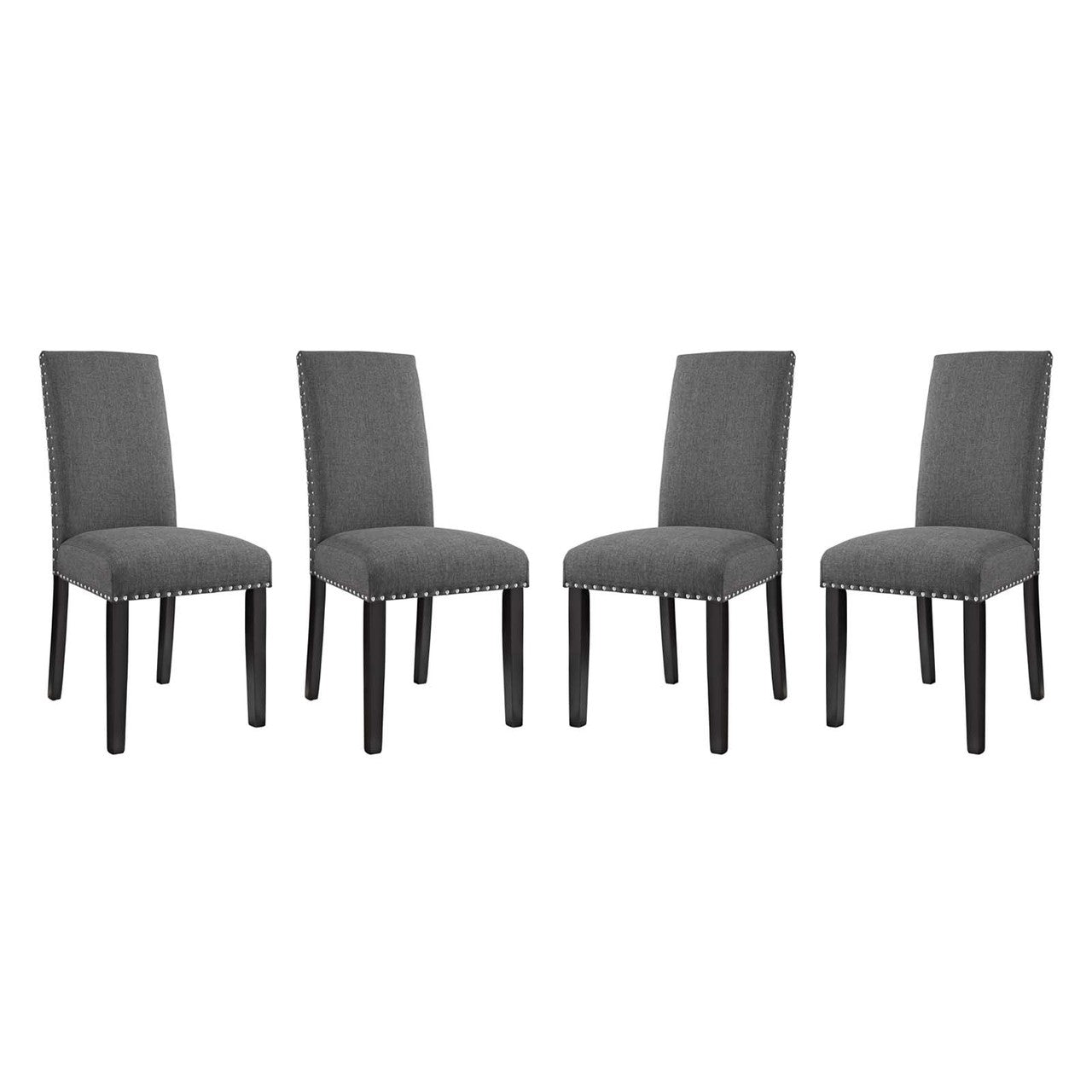 Parcel Dining Side Chair Fabric Set of 4, Fabric, Grey Gray 15476