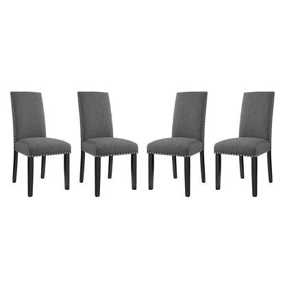 Parcel Dining Side Chair Fabric Set of 4, Fabric, Grey Gray 15476