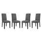 Parcel Dining Side Chair Fabric Set of 4, Fabric, Grey Gray 15476