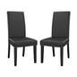 Parcel Dining Side Chair Vinyl Set of 2, Faux Vinyl Leather, Black 15477