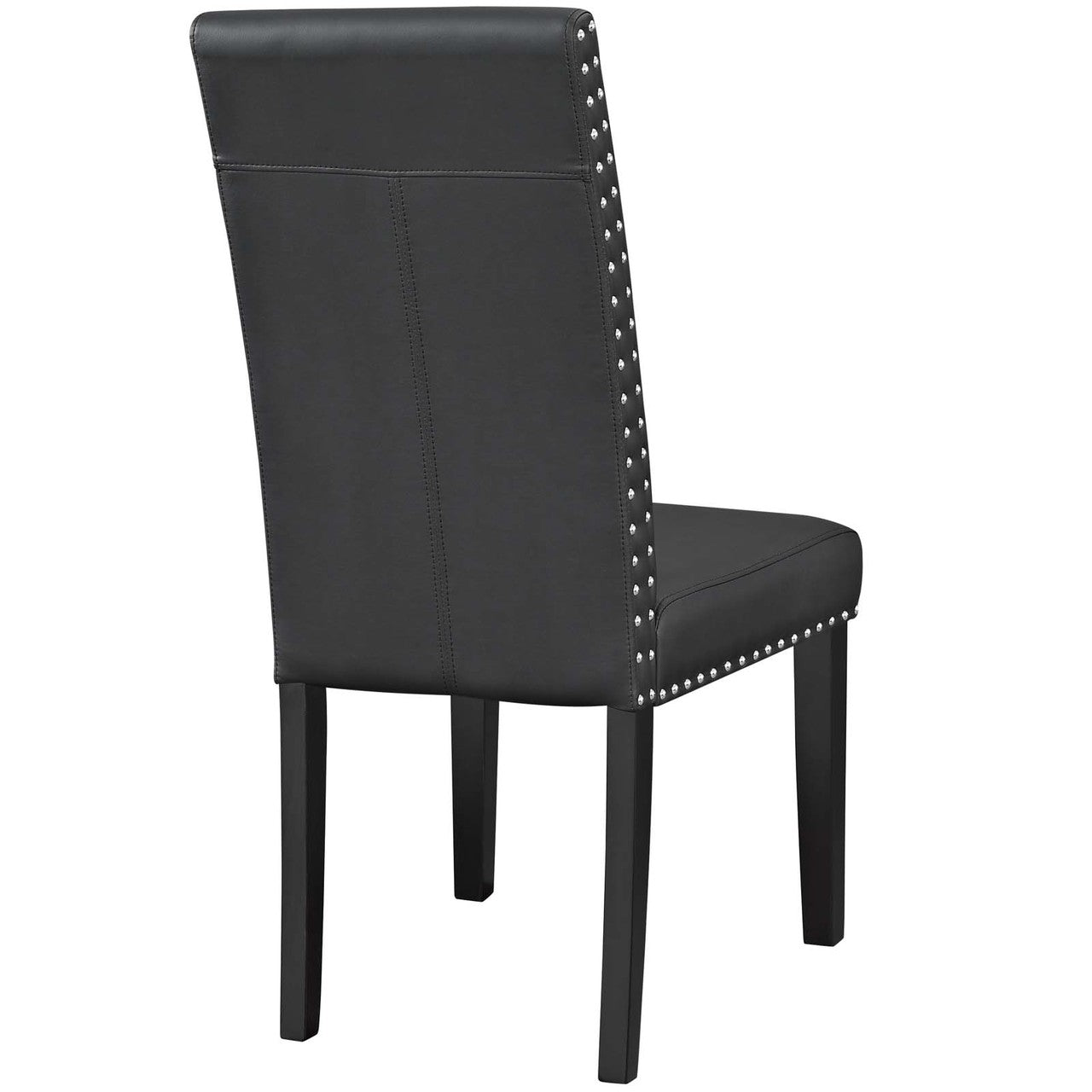 Parcel Dining Side Chair Vinyl Set of 2, Faux Vinyl Leather, Black 15477