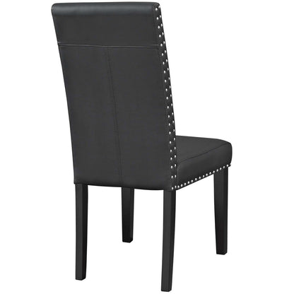 Parcel Dining Side Chair Vinyl Set of 2, Faux Vinyl Leather, Black 15477