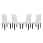 Parcel Dining Side Chair Vinyl Set of 4, Faux Vinyl Leather, White 15479