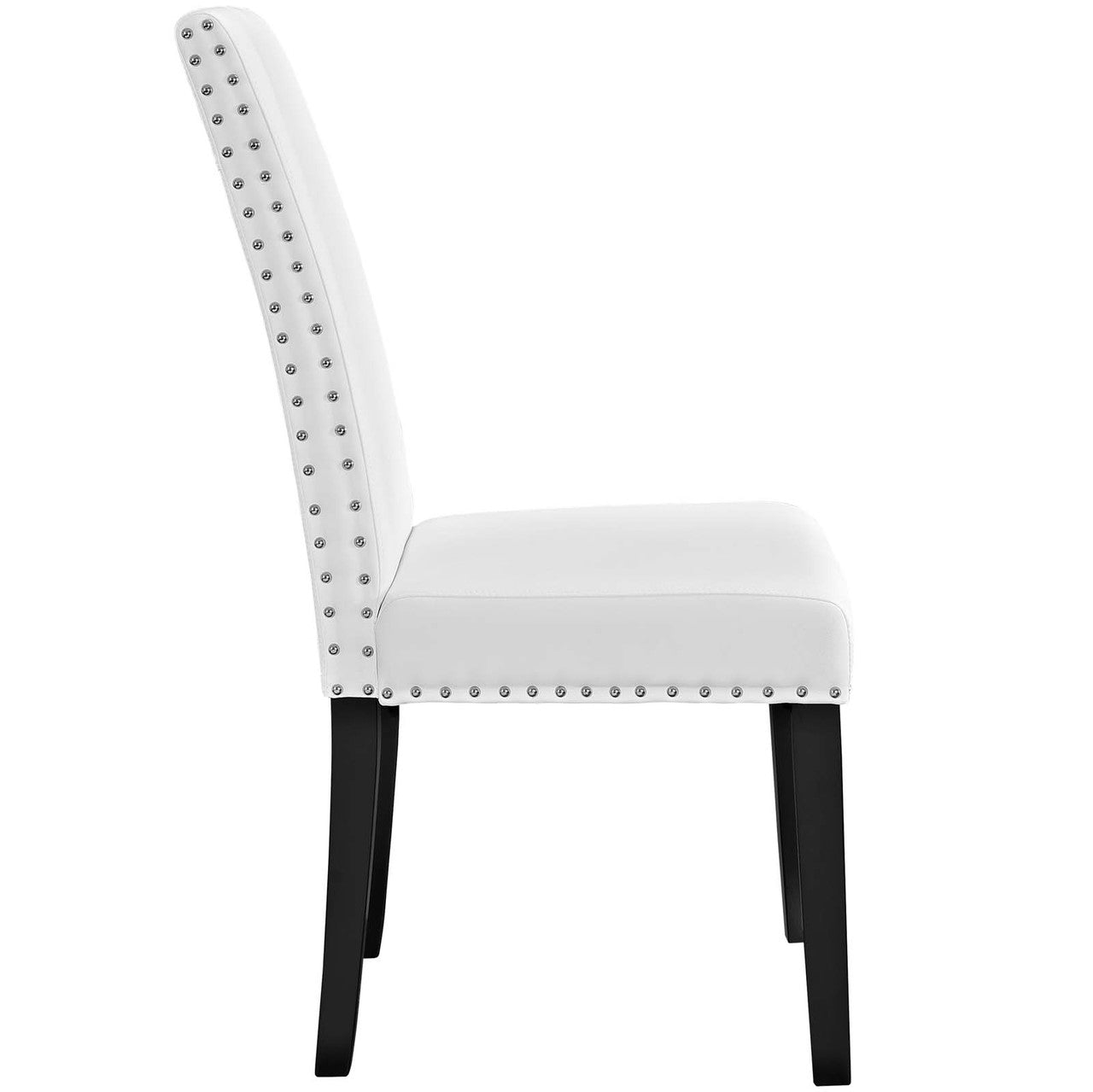 Parcel Dining Side Chair Vinyl Set of 4, Faux Vinyl Leather, White 15479
