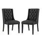Baronet Dining Chair Vinyl Set of 2, Faux Vinyl Leather, Black 15480
