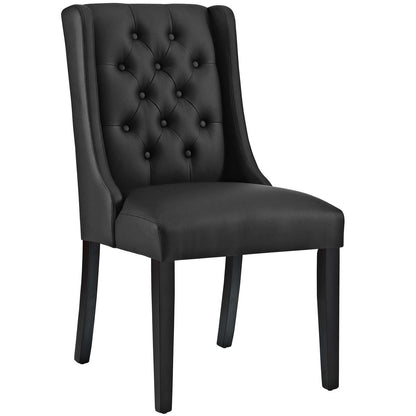 Baronet Dining Chair Vinyl Set of 2, Faux Vinyl Leather, Black 15480
