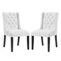 Baronet Dining Chair Vinyl Set of 2, Faux Vinyl Leather, White 15860