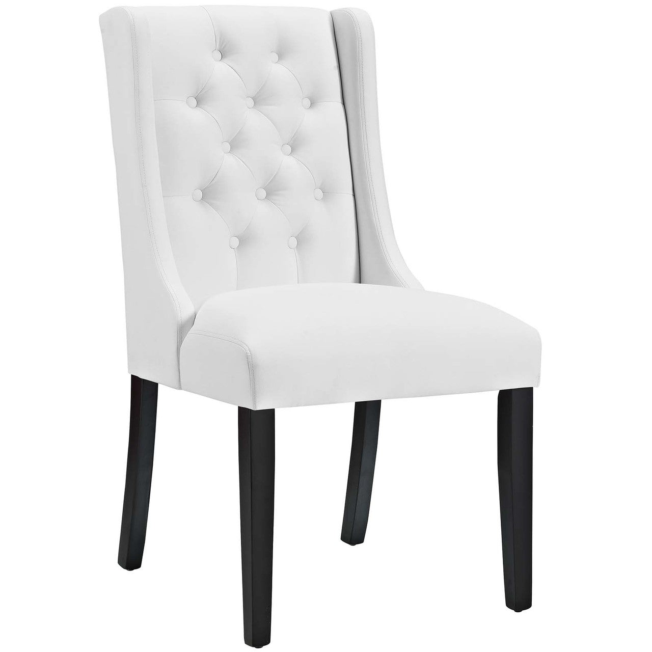 Baronet Dining Chair Vinyl Set of 2, Faux Vinyl Leather, White 15860