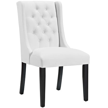 Baronet Dining Chair Vinyl Set of 2, Faux Vinyl Leather, White 15860