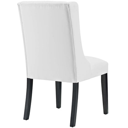 Baronet Dining Chair Vinyl Set of 2, Faux Vinyl Leather, White 15860