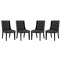 Baronet Dining Chair Vinyl Set of 4, Faux Vinyl Leather, Black 15861