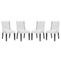 Baronet Dining Chair Vinyl Set of 4, Faux Vinyl Leather, White 15862