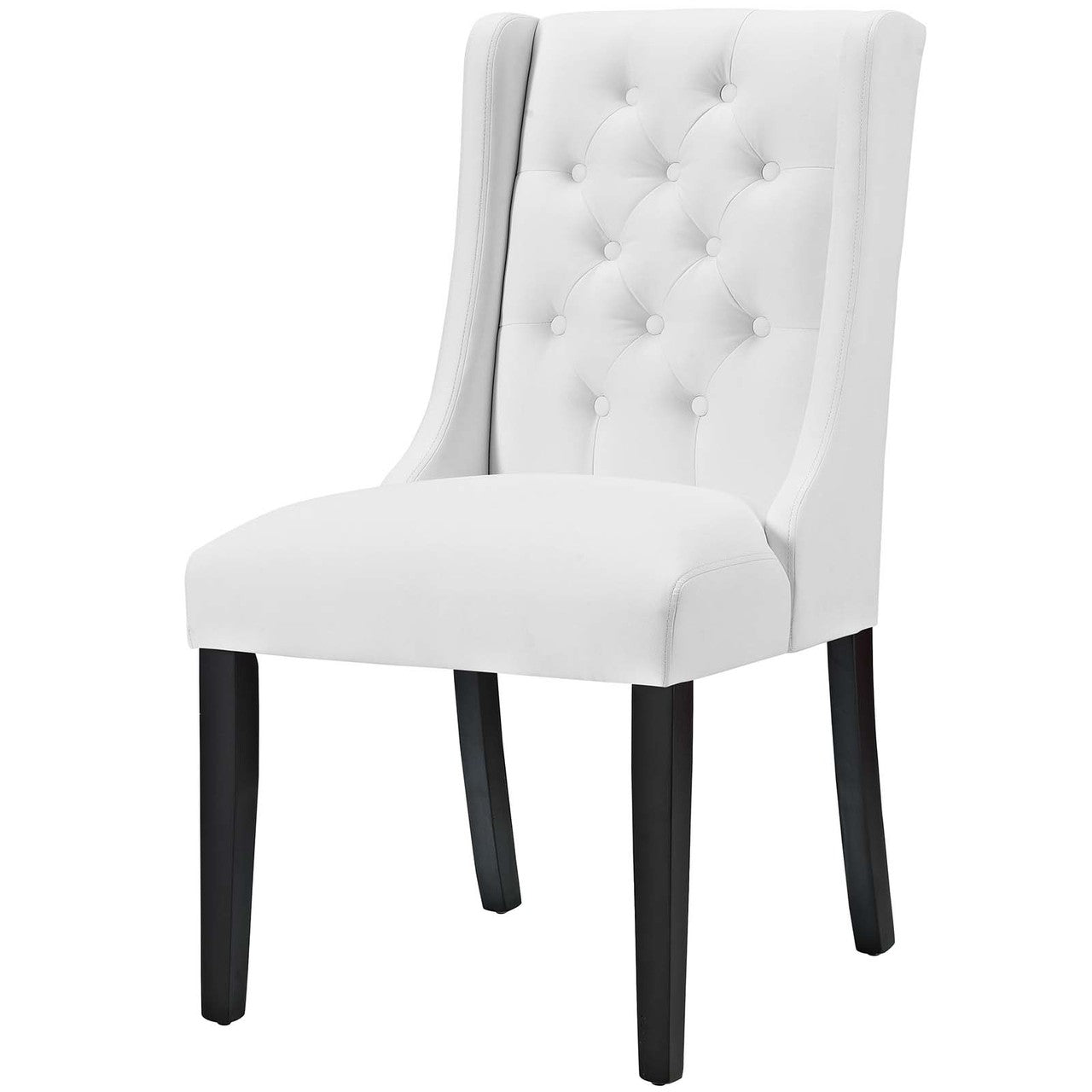 Baronet Dining Chair Vinyl Set of 4, Faux Vinyl Leather, White 15862