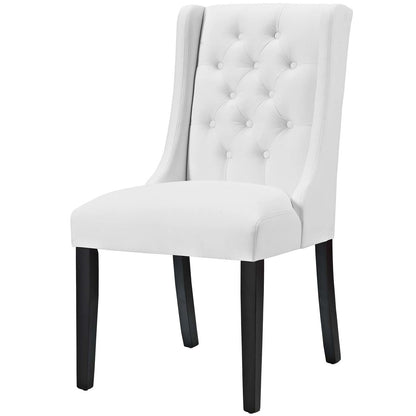Baronet Dining Chair Vinyl Set of 4, Faux Vinyl Leather, White 15862