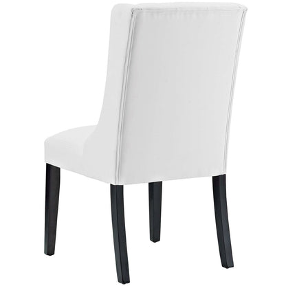 Baronet Dining Chair Vinyl Set of 4, Faux Vinyl Leather, White 15862