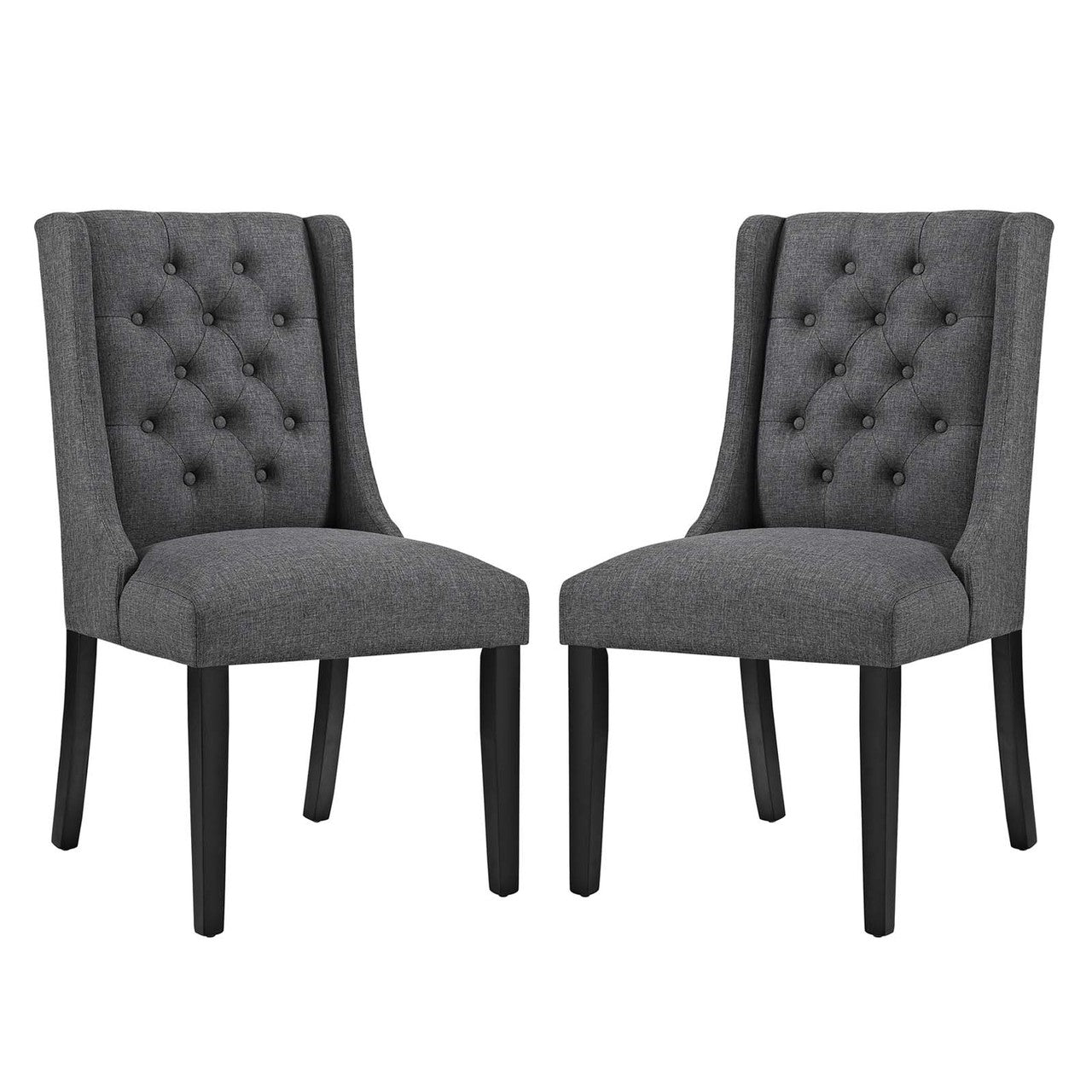 Baronet Dining Chair Fabric Set of 2, Fabric, Grey Gray 15865
