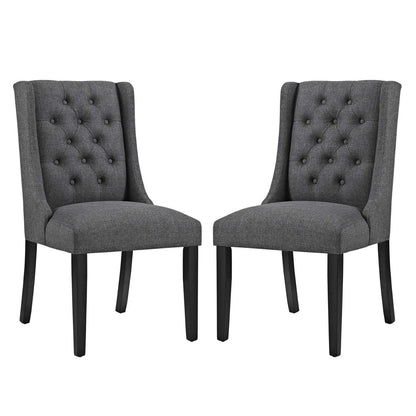 Baronet Dining Chair Fabric Set of 2, Fabric, Grey Gray 15865