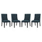 Baronet Dining Chair Fabric Set of 4, Fabric, Navy Blue 15866