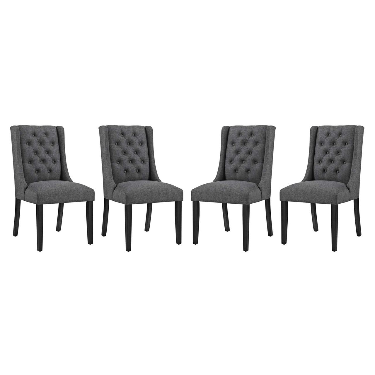 Baronet Dining Chair Fabric Set of 4, Fabric, Grey Gray 15868