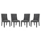 Baronet Dining Chair Fabric Set of 4, Fabric, Grey Gray 15868
