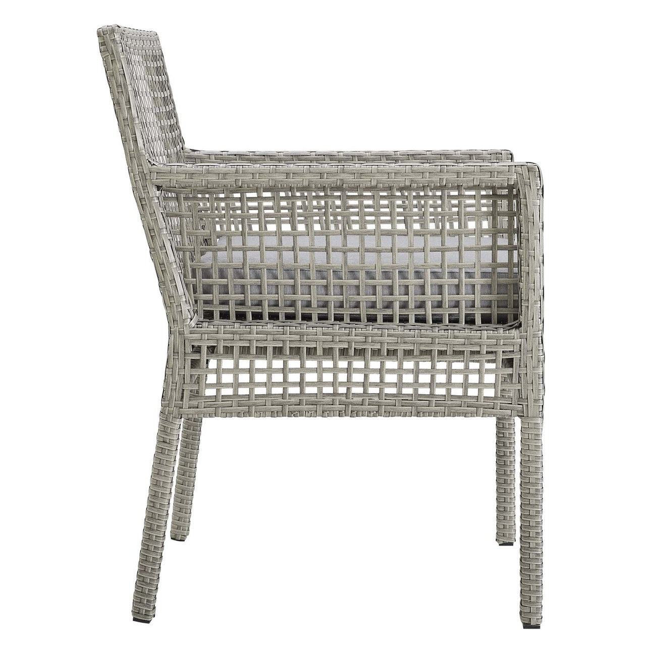Aura 7 Piece Outdoor Patio Wicker Rattan Set, Rattan Wicker, Grey Gray 15872