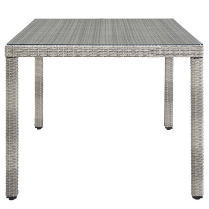 Aura 7 Piece Outdoor Patio Wicker Rattan Set, Rattan Wicker, Grey Gray 15872