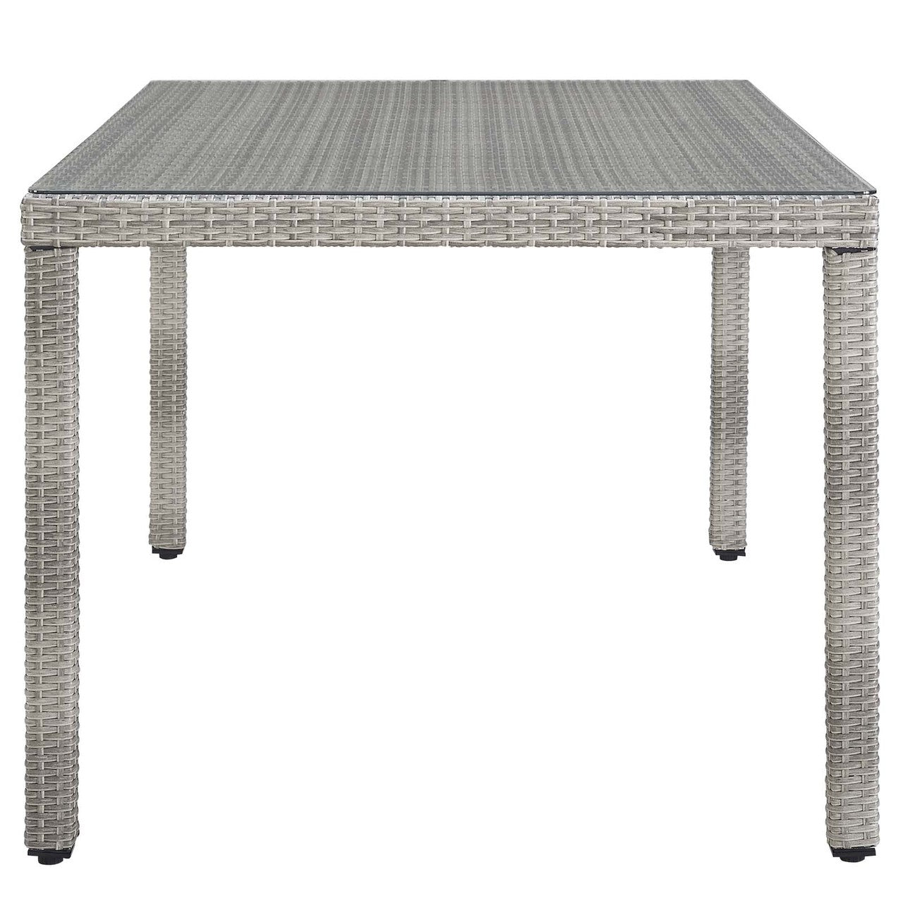 Aura 7 Piece Outdoor Patio Wicker Rattan Set, Rattan Wicker, Navy Blue Grey Gray 15873
