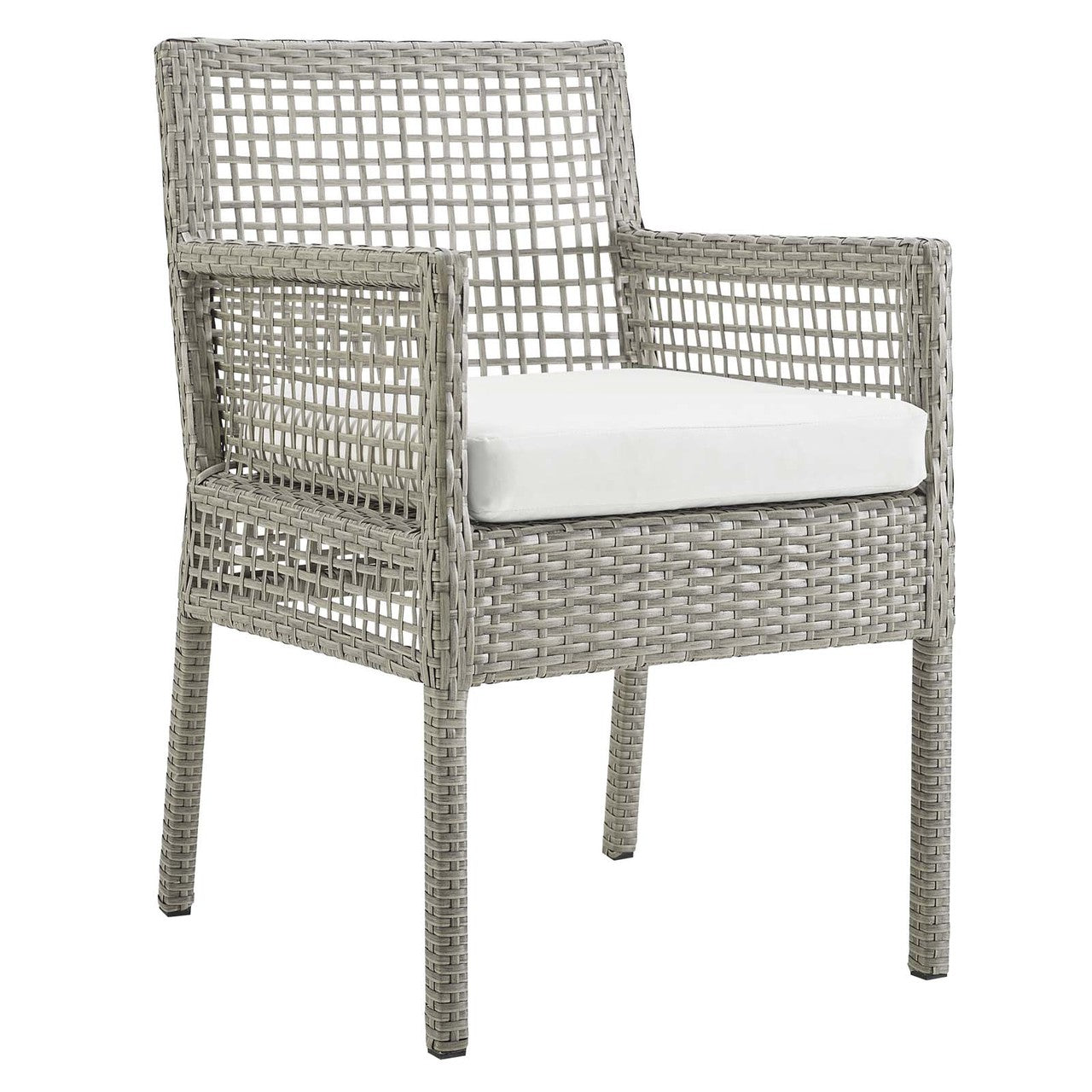 Aura 7 Piece Outdoor Patio Wicker Rattan Set, Rattan Wicker, Grey Gray White 15874