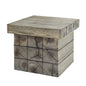 Manteo Rustic Coastal Outdoor Patio Side Table, Faux Simulate Wood, Light Grey Gray, 18074