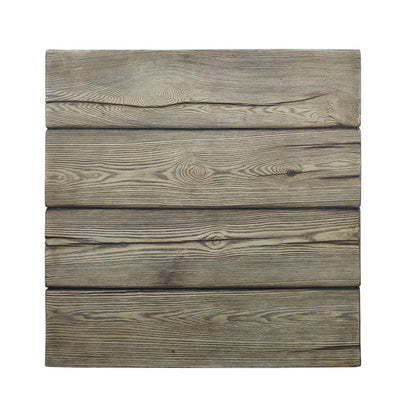 Manteo Rustic Coastal Outdoor Patio Side Table, Faux Simulate Wood, Light Grey Gray, 18074
