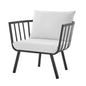 Riverside Outdoor Patio Aluminum Armchair, Aluminum Fabric, Grey Gray White, 18003