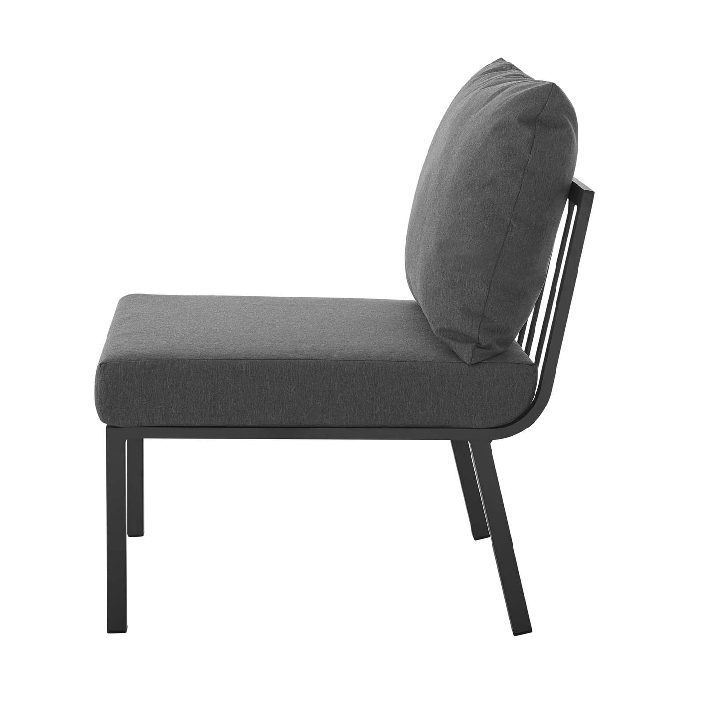 Riverside Outdoor Patio Aluminum Armless Chair, Aluminum, Metal, Steel, Grey Gray, 18213