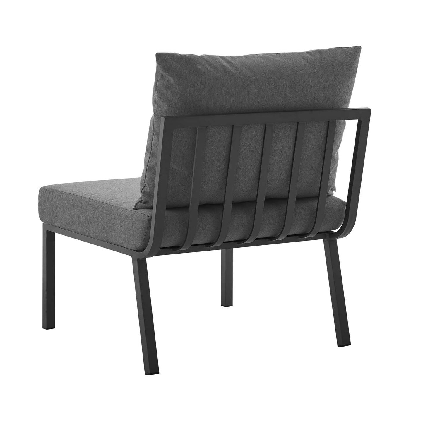 Riverside Outdoor Patio Aluminum Armless Chair, Aluminum, Metal, Steel, Grey Gray, 18213