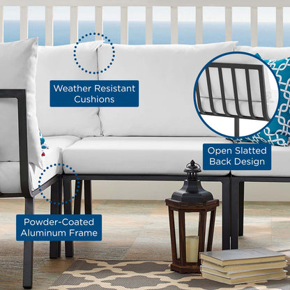 Riverside Outdoor Patio Aluminum Armless Chair, Aluminum, Metal, Steel, Grey Gray White, 18214