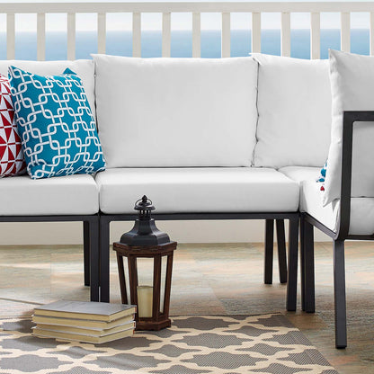 Riverside Outdoor Patio Aluminum Armless Chair, Aluminum, Metal, Steel, Grey Gray White, 18214
