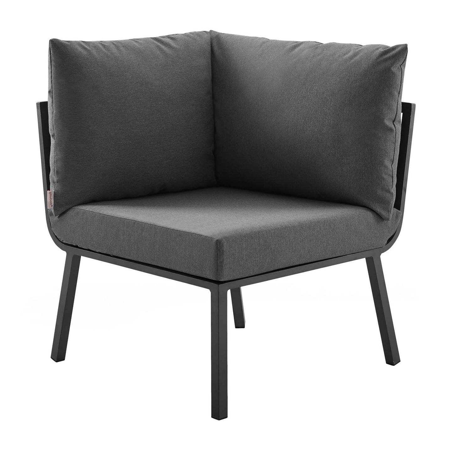 Riverside Outdoor Patio Aluminum Corner Chair, Aluminum, Metal, Steel, Grey Gray, 18217