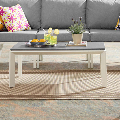 Riverside Aluminum Outdoor Patio Coffee Table, Aluminum, Metal, Steel, White, 18222