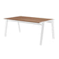 Roanoke 73" Outdoor Patio Aluminum Dining Table, Aluminum, Metal, Steel, White Brown Natural, 18223