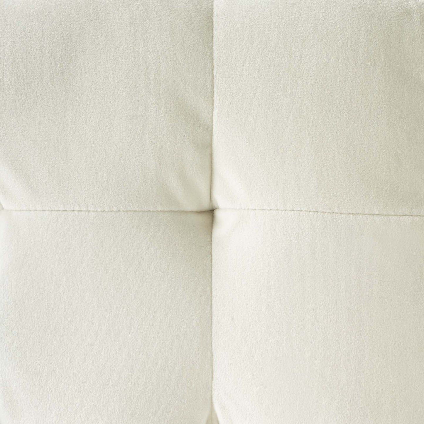 Contour Tufted Cube Performance Velvet Ottoman, Velvet Fabric, Ivory White, 17833